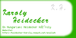 karoly heidecker business card